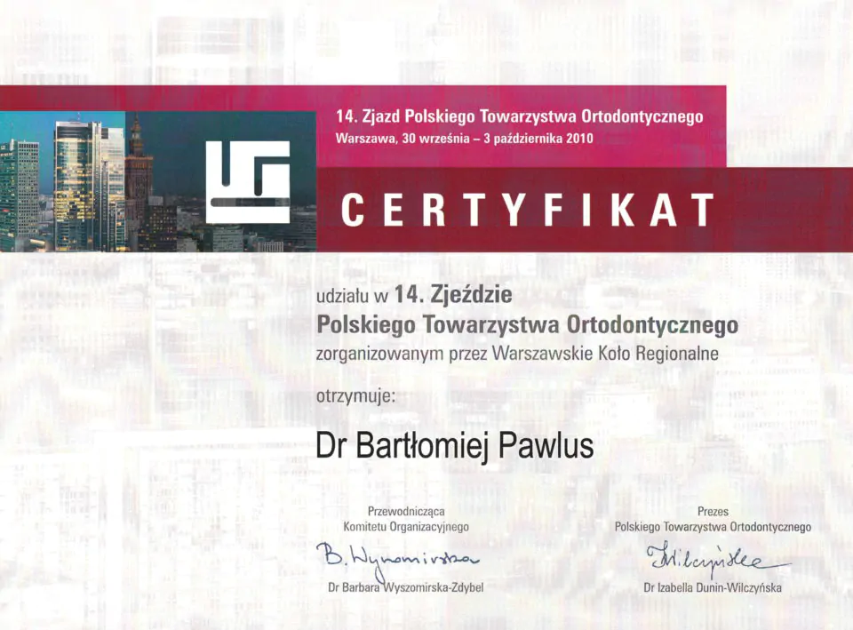 Certyfikat, Bartłomiej Pawlus