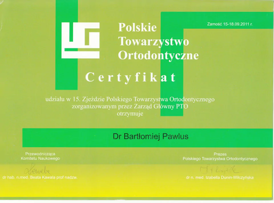 Certyfikat, Bartłomiej Pawlus