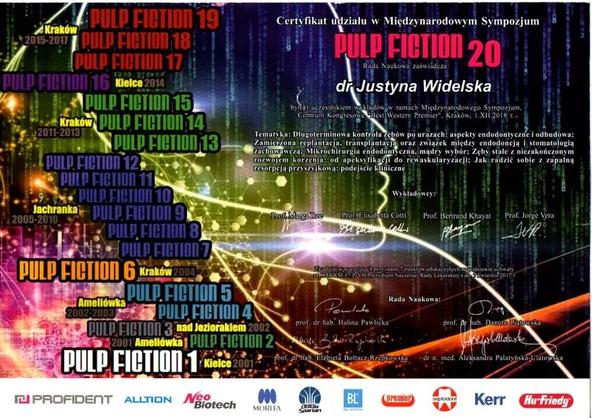 Certyfikat, Justyna Widelska
