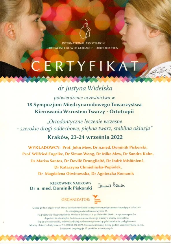 Certyfikat, Justyna Widelska